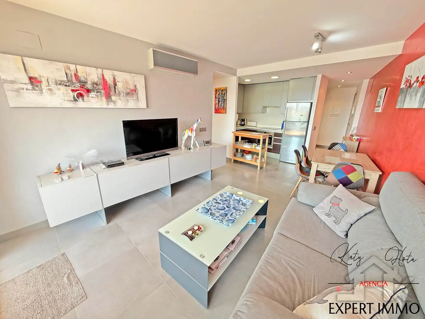 Sala de estar de Apartamento en venta en Roses con Aire acondicionado, Calefacción y Terraza