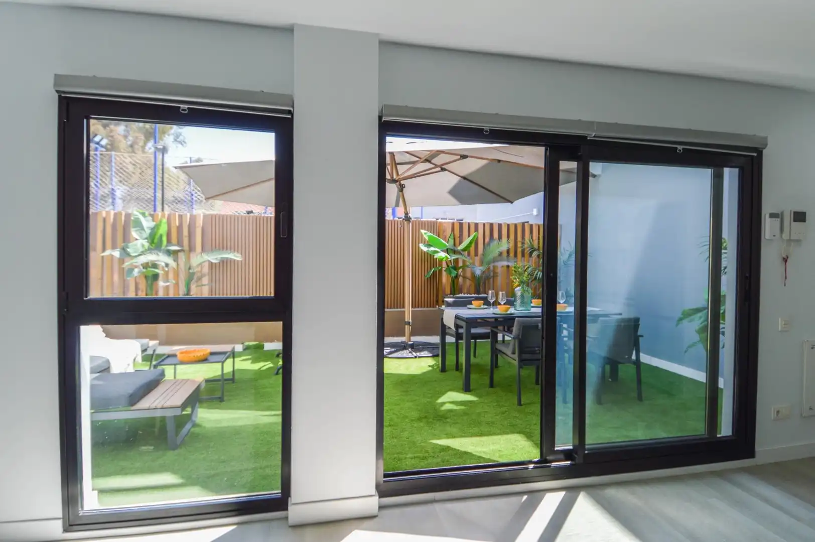 Terrassa de Apartament de lloguer en Mogán amb Aire condicionat, Jardí privat i Terrassa