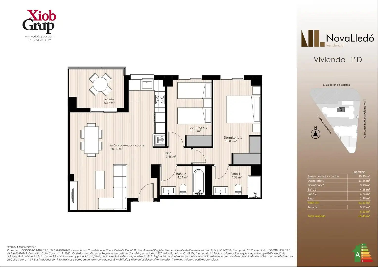 Piso en venta en Castellón de la Plana / Castelló de la Plana con Aire acondicionado, Terraza y Trastero
