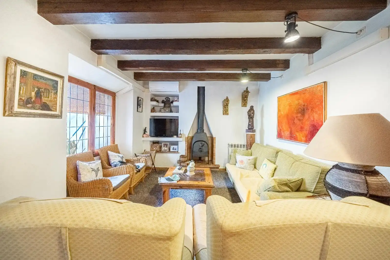Living room of Detached homes for sale in Pollença  with Air Conditioner, Heating and Terrace