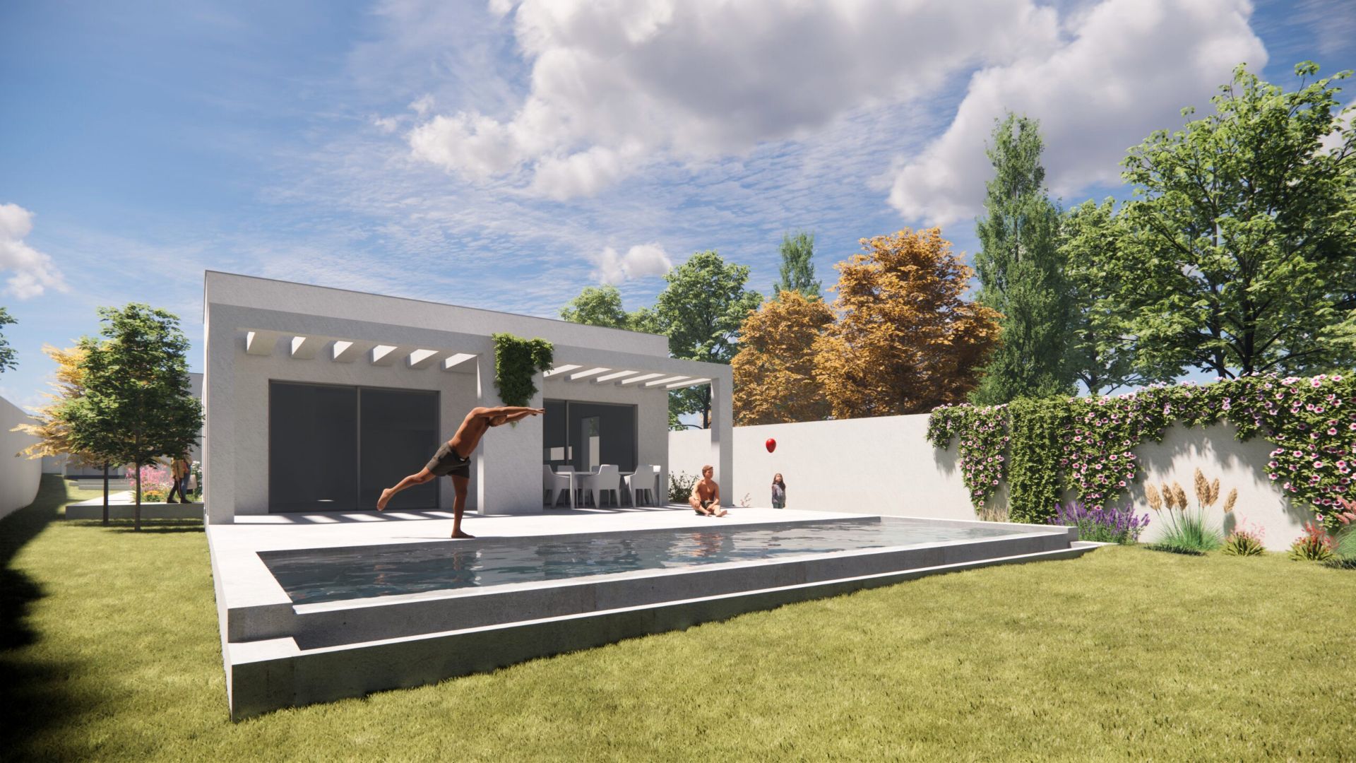 Piscina de Casa adosada en venda en Umbrete amb Jardí privat