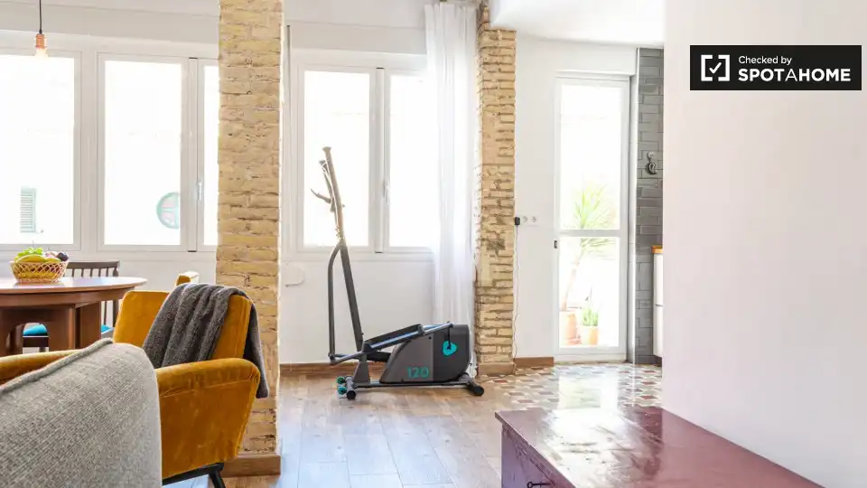 Sala de estar de Piso de alquiler en Valencia con Aire acondicionado, Calefacción y Amueblado