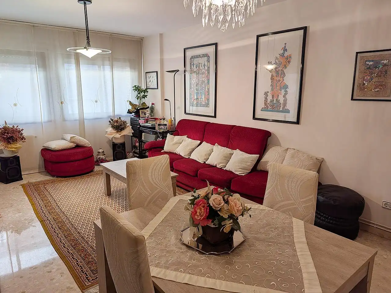 Sala de estar de Piso en venta en Amposta con Calefacción, Amueblado y Balcón