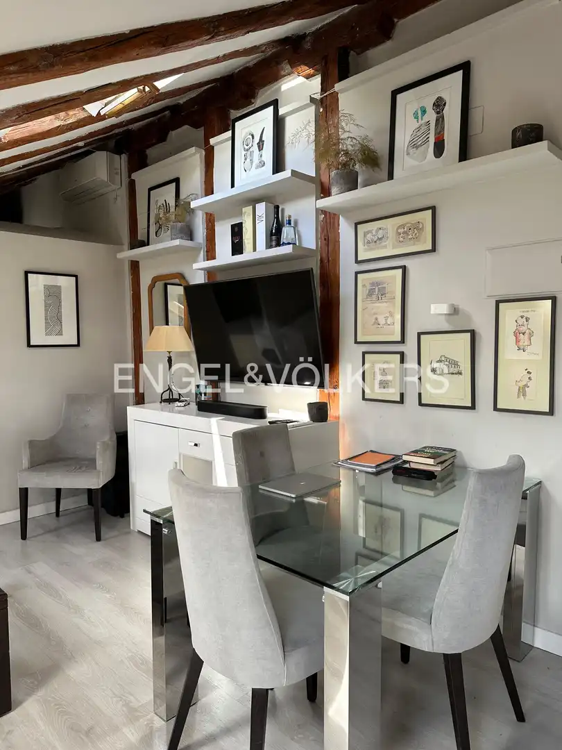 Sala de estar de Estudio de alquiler en Madrid con Aire acondicionado y Calefacción