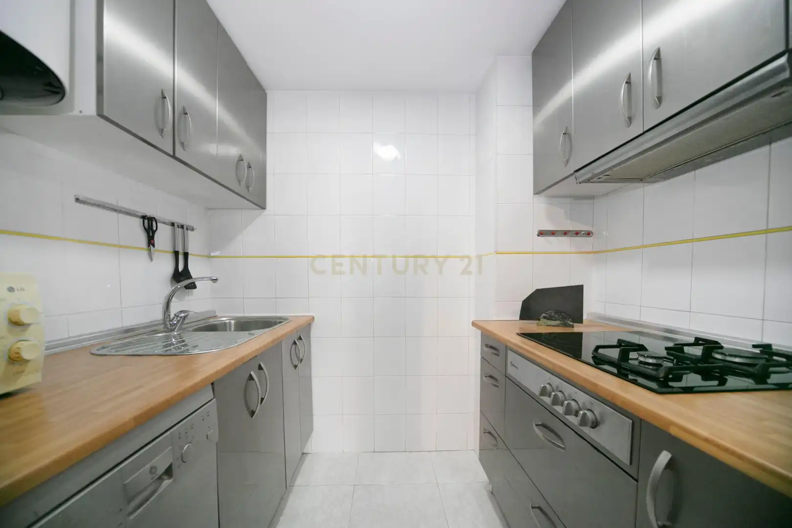 Cocina de Apartamento de alquiler en Calpe / Calp con Aire acondicionado, Horno y Lavadora