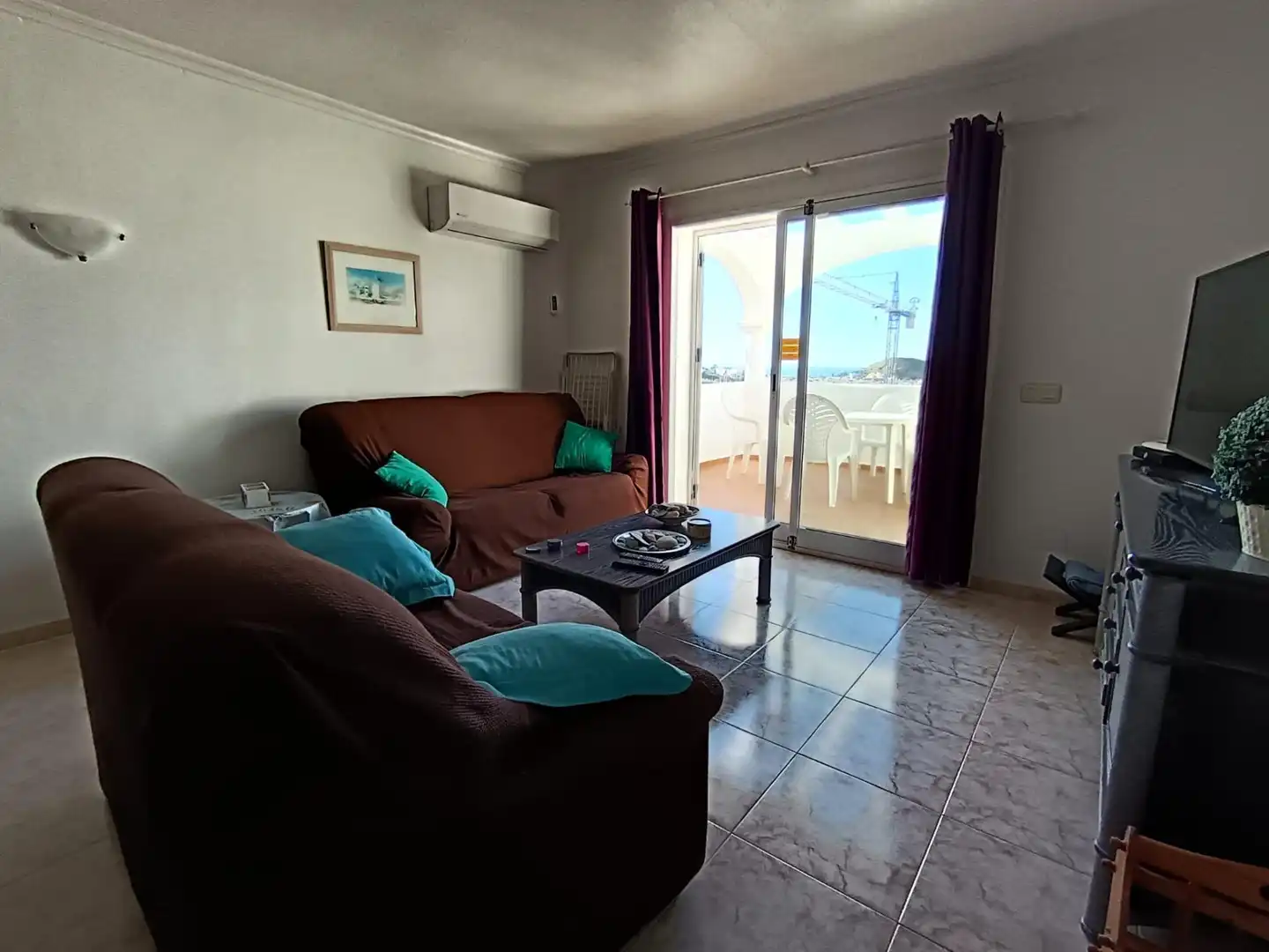 Living room of Flat for sale in Pulpí  with Air Conditioner, Private garden and Furnished