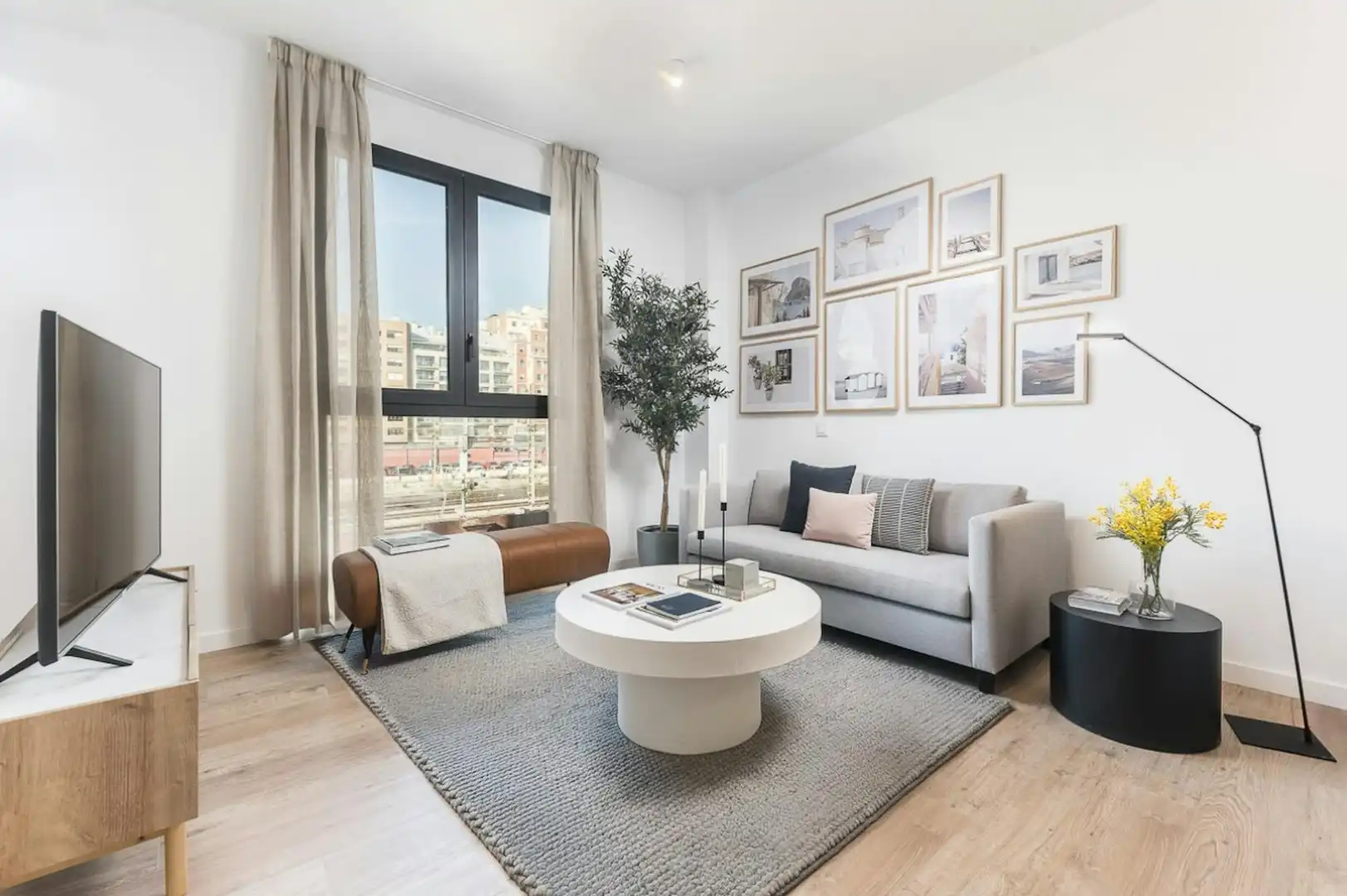 Sala de estar de Piso de alquiler en  Valencia Capital con Aire acondicionado, Calefacción y Jardín privado