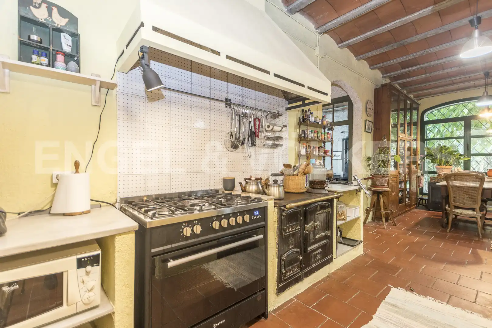 Cocina de Finca rústica en venta en Sant Cebrià de Vallalta con Calefacción, Jardín privado y Terraza