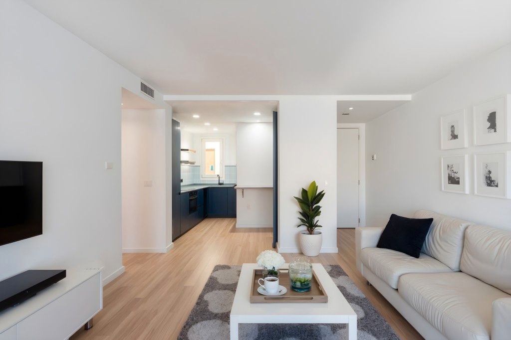 Sala d'estar de Apartament en venda en  Barcelona Capital amb Aire condicionat, Calefacció i Parquet