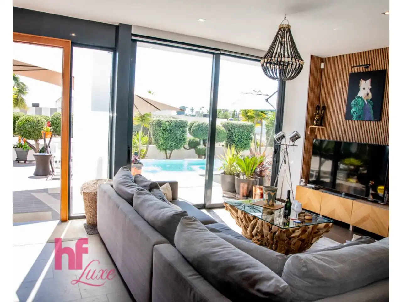 Sala d'estar de Casa o xalet en venda en Moraira amb Aire condicionat, Calefacció i Jardí privat