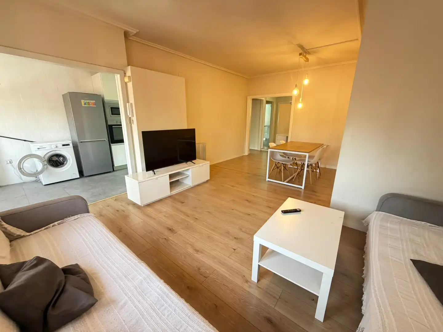 Living room of Flat for rent in Lleida  with Heating, Parquet flooring and Furnished