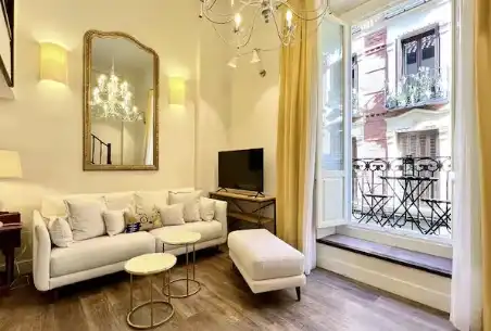 Wohnzimmer von Maisonette zur Miete in Madrid mit Klimaanlage, Heizung und Parkett