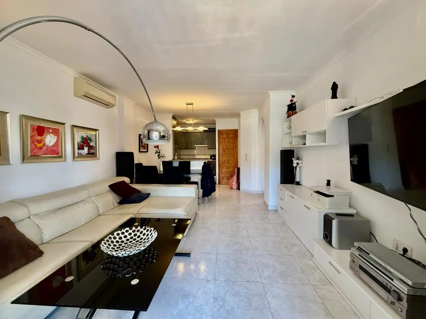 Sala de estar de Apartamento en venta en Benitachell / El Poble Nou de Benitatxell con Aire acondicionado, Terraza y Piscina comunitaria