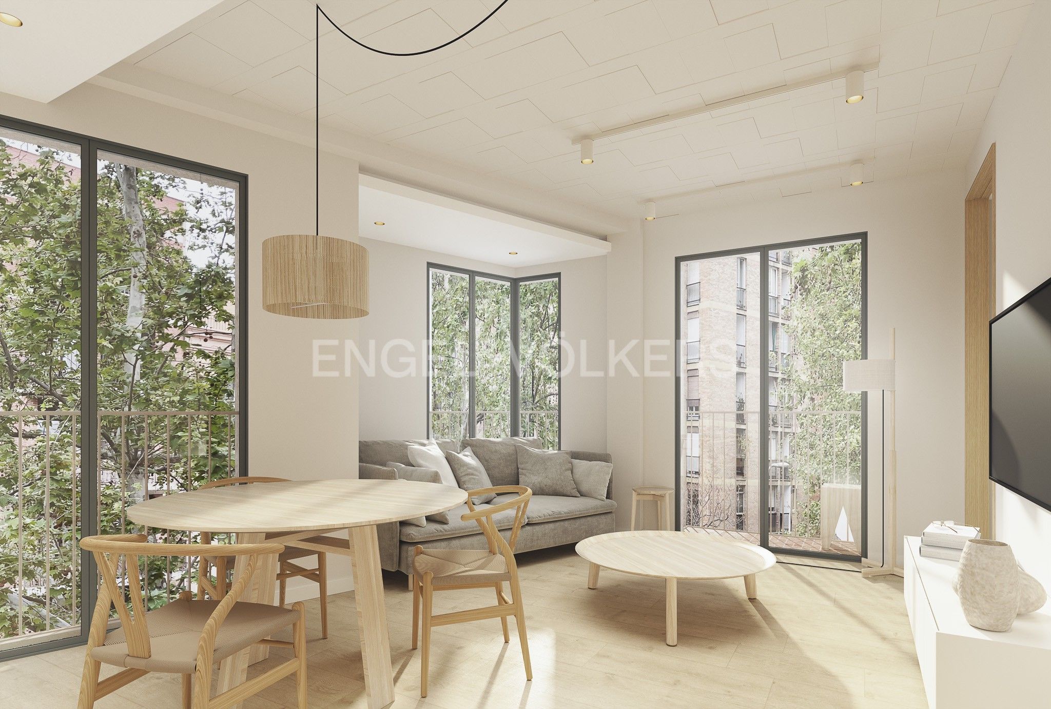 Sala d'estar de Apartament en venda en  Barcelona Capital amb Aire condicionat, Calefacció i Terrassa
