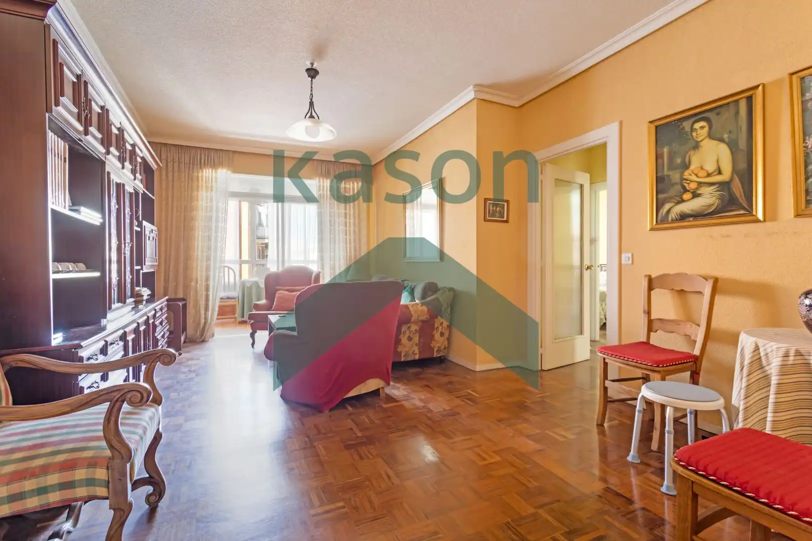 Sala de estar de Piso en venta en  Madrid Capital con Calefacción y Terraza