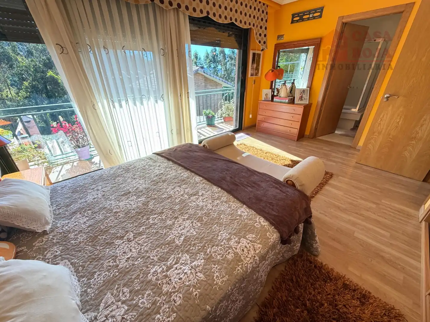 Bedroom of Detached homes for sale in Moaña  with Heating, Parquet flooring and Terrace