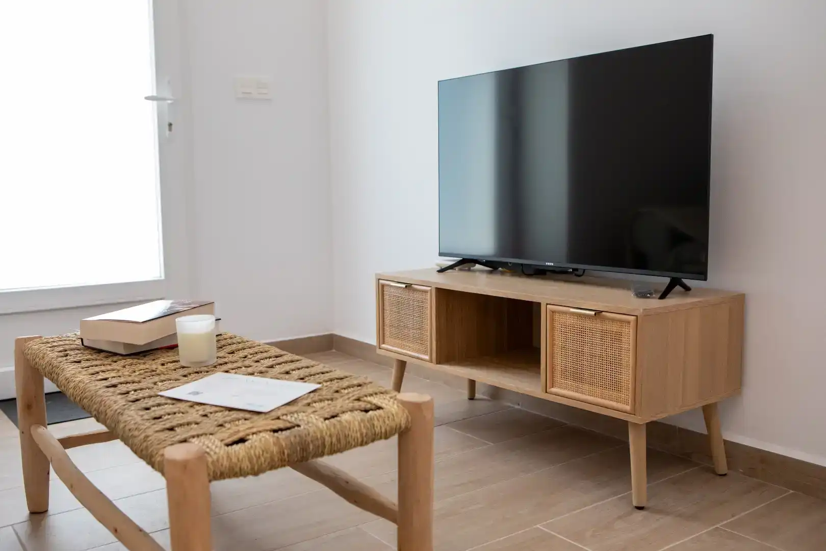 Wohnzimmer von Wohnung zur Miete in Dénia mit Parkett und Möbliert