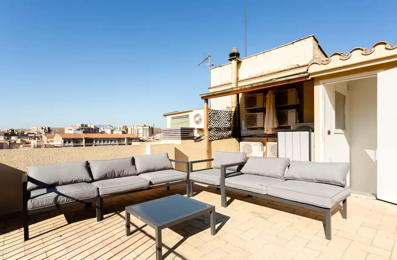 Terrasse von Wohnungen zur Miete in Girona mit Klimaanlage, Heizung und Parkett