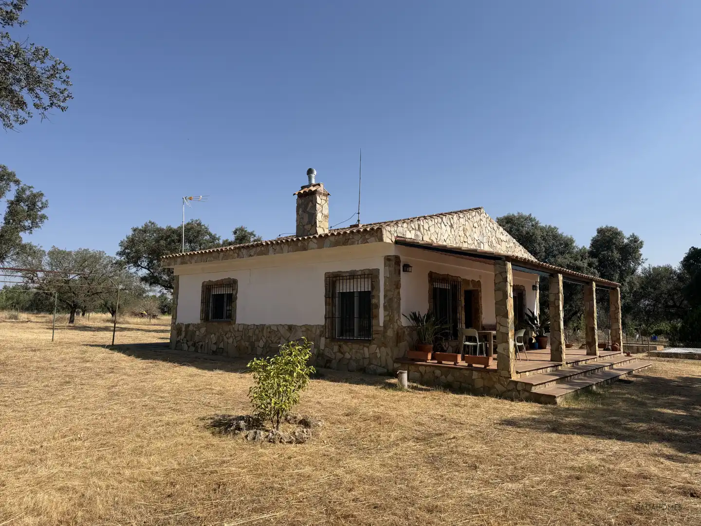 Vista exterior de Finca rústica en venta en Badajoz con Jardín privado, Terraza y Trastero