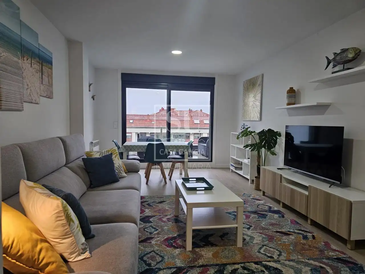 Sala de estar de Piso de alquiler en Baiona con Calefacción, Terraza y Trastero