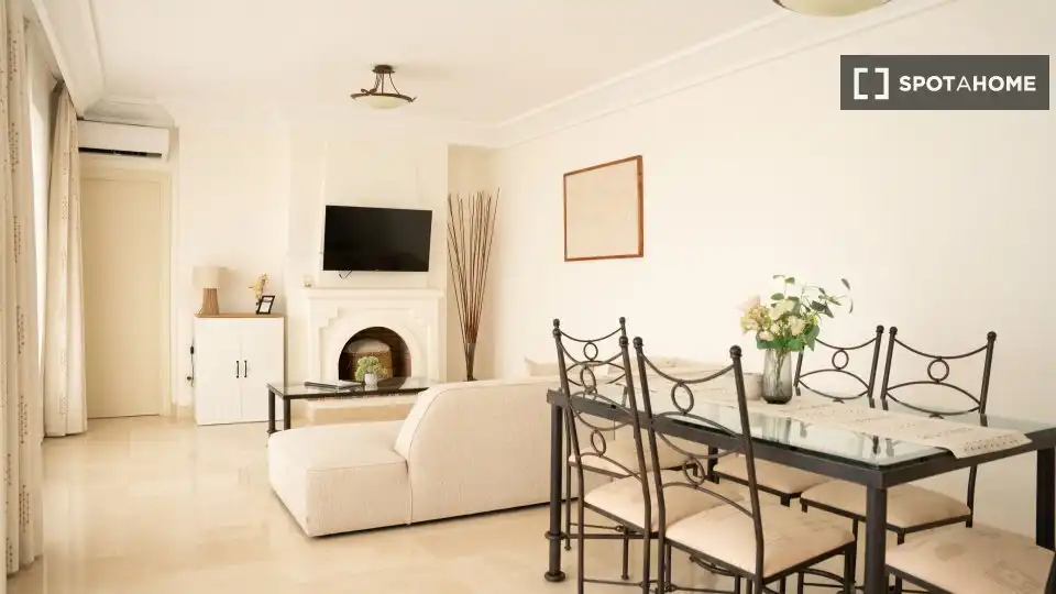Wohnzimmer von Wohnungen zur untervermieten in Mijas mit Klimaanlage, Terrasse und Möbliert