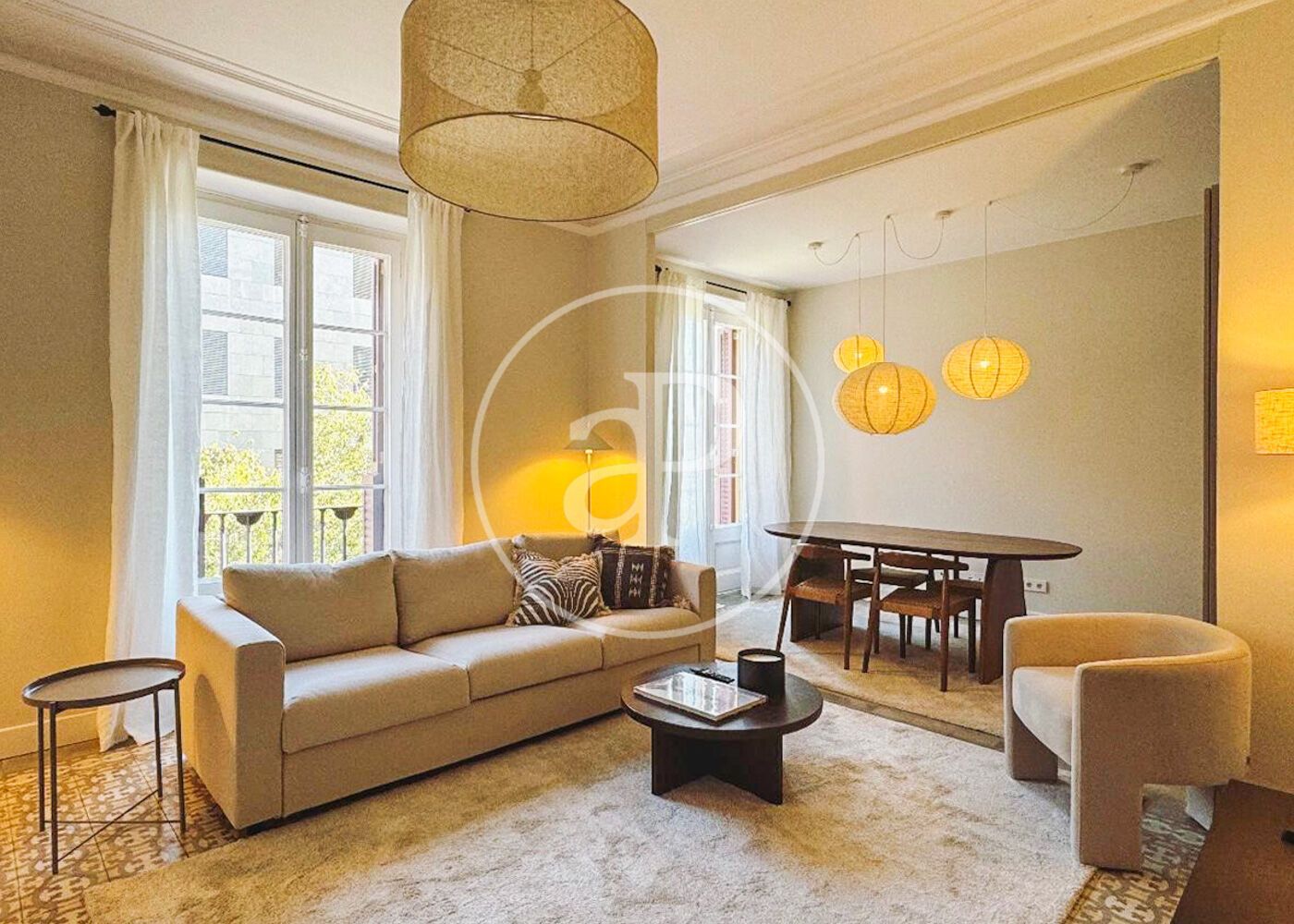 Living room of Flat to rent in  Barcelona Capital  with Air Conditioner, Heating and Furnished