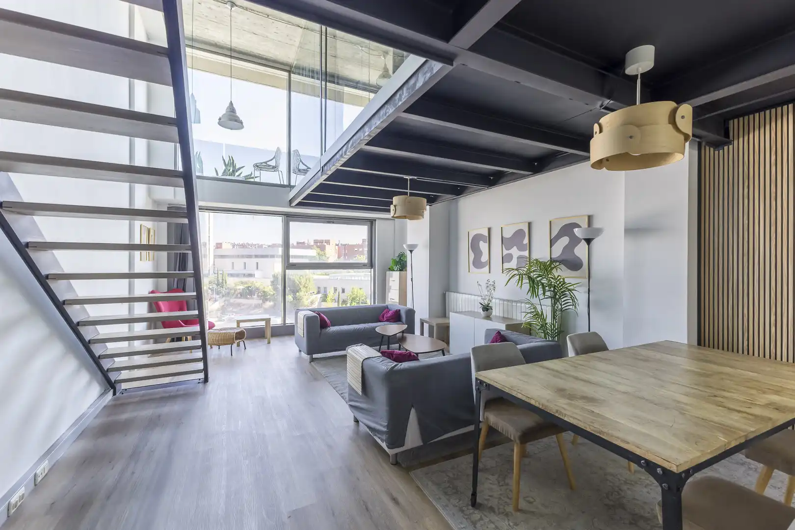 Sala d'estar de Àtic de lloguer en Alcobendas amb Aire condicionat, Calefacció i Terrassa