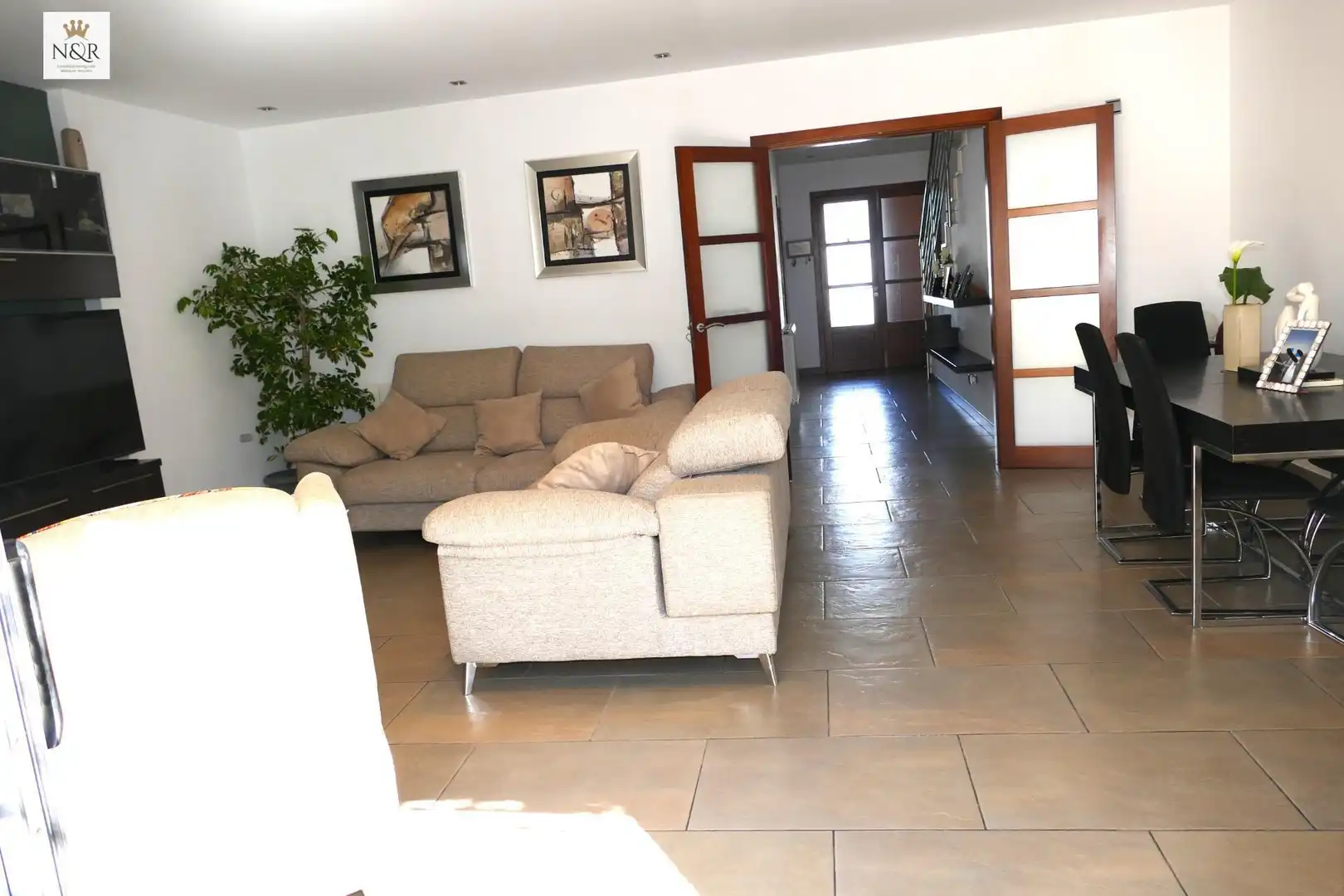 Wohnzimmer von Haus oder Chalet zur Miete in Binissalem mit Klimaanlage, Heizung und Privatgarten