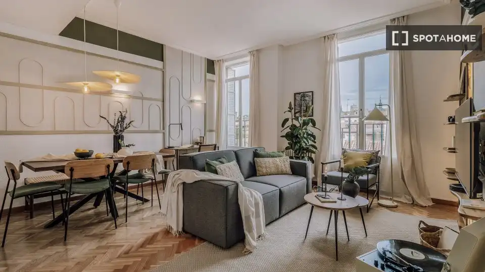 Sala de estar de Piso de alquiler en Madrid con Aire acondicionado, Calefacción y Amueblado
