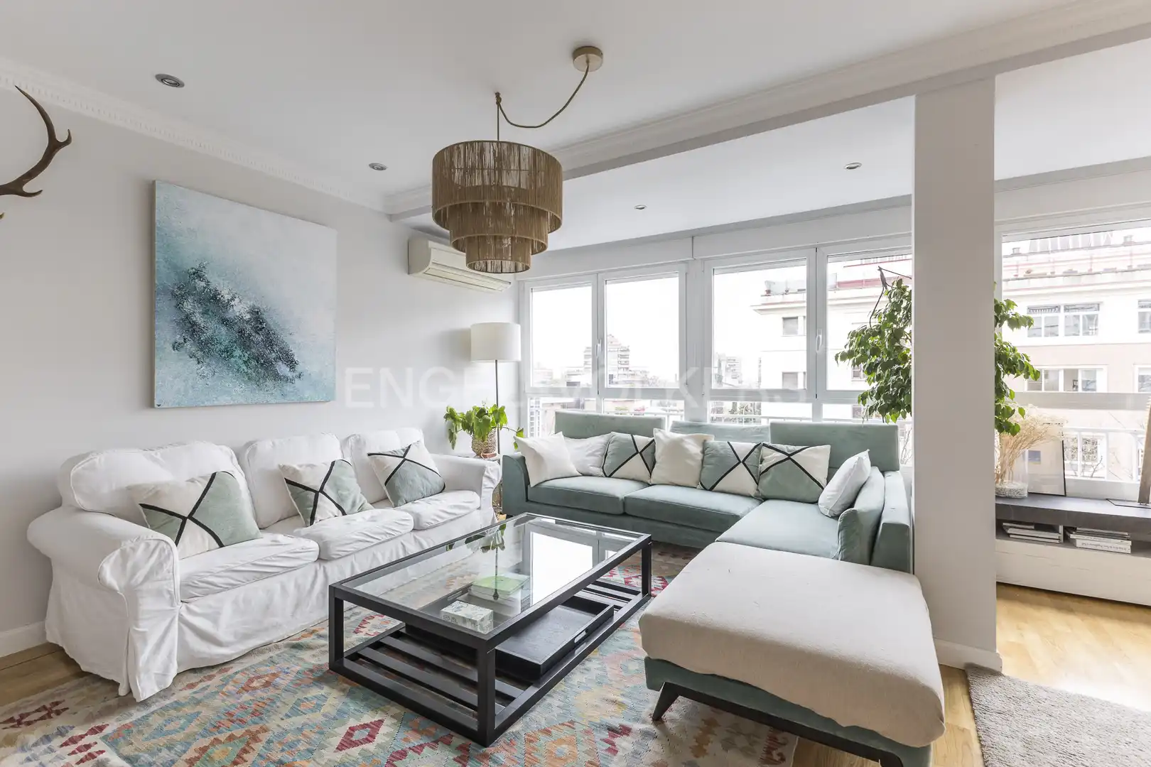 Sala de estar de Piso de alquiler en Madrid con Aire acondicionado, Calefacción y Parquet