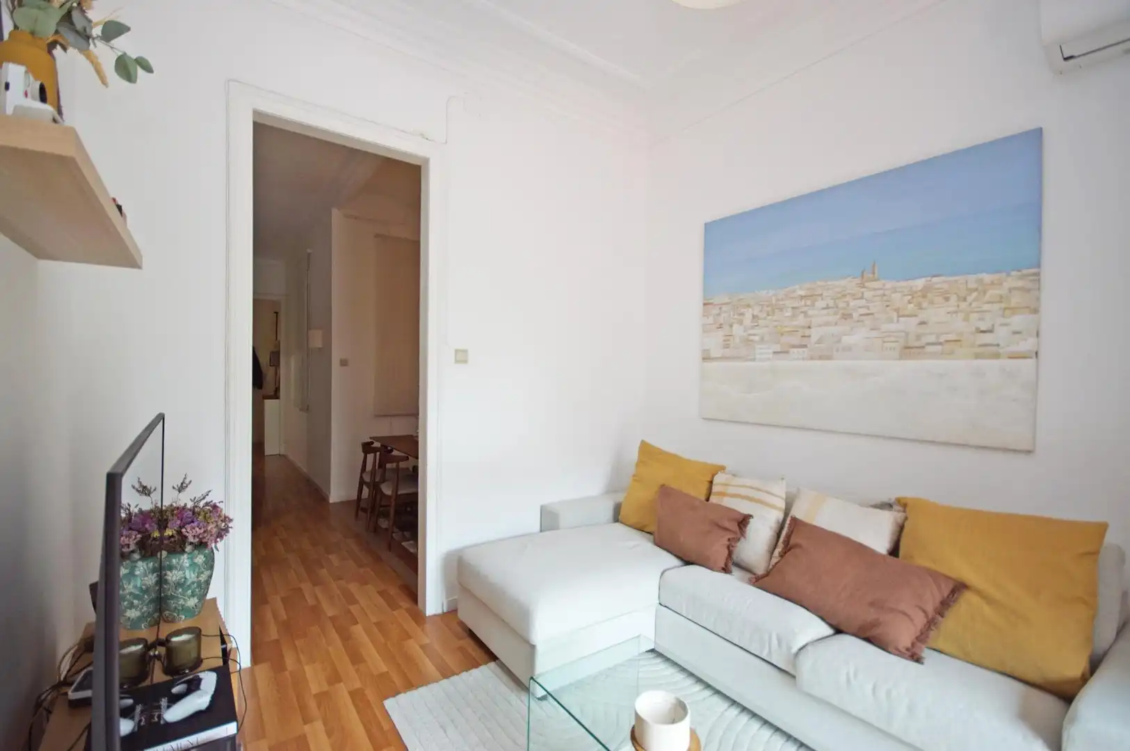Sala de estar de Piso en venta en Barcelona con Aire acondicionado, Parquet y Terraza