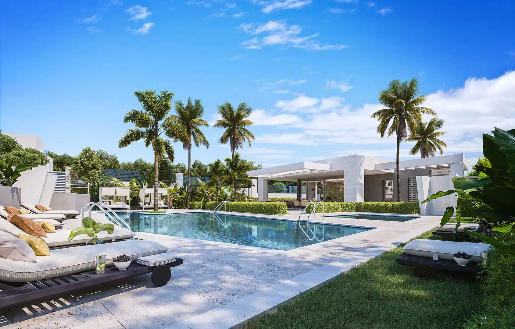 Swimming pool of Detached homes for sale in Marbella  with Air Conditioner, Private garden and Terrace