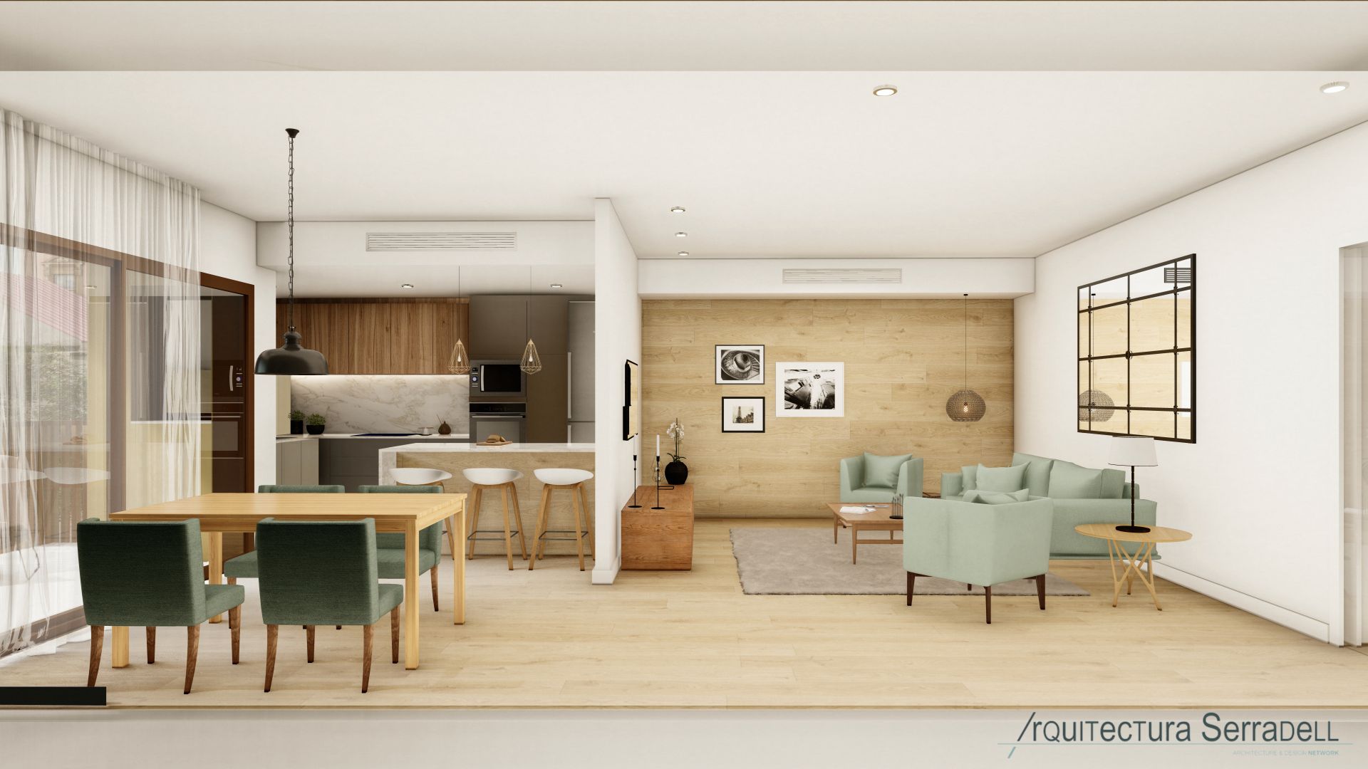 Living room of Flat for sale in La Garriga  with Air Conditioner, Heating and Parquet flooring