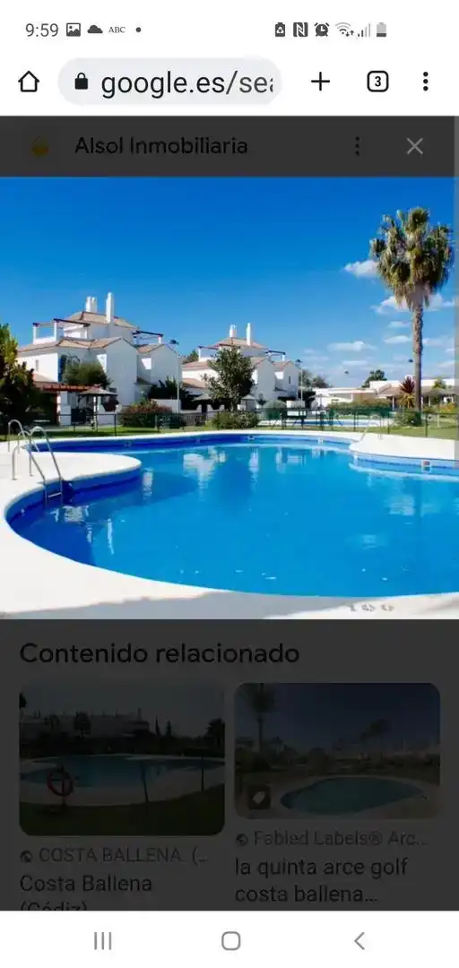Piscina de Apartamento de alquiler en Rota con Aire acondicionado, Jardín privado y Piscina