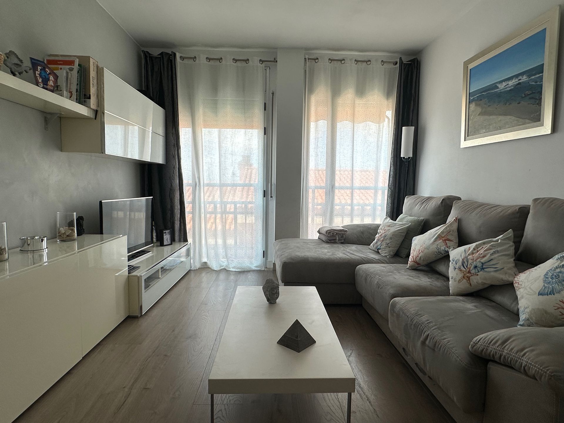 Sala de estar de Ático en venta en Els Pallaresos con Aire acondicionado, Calefacción y Parquet