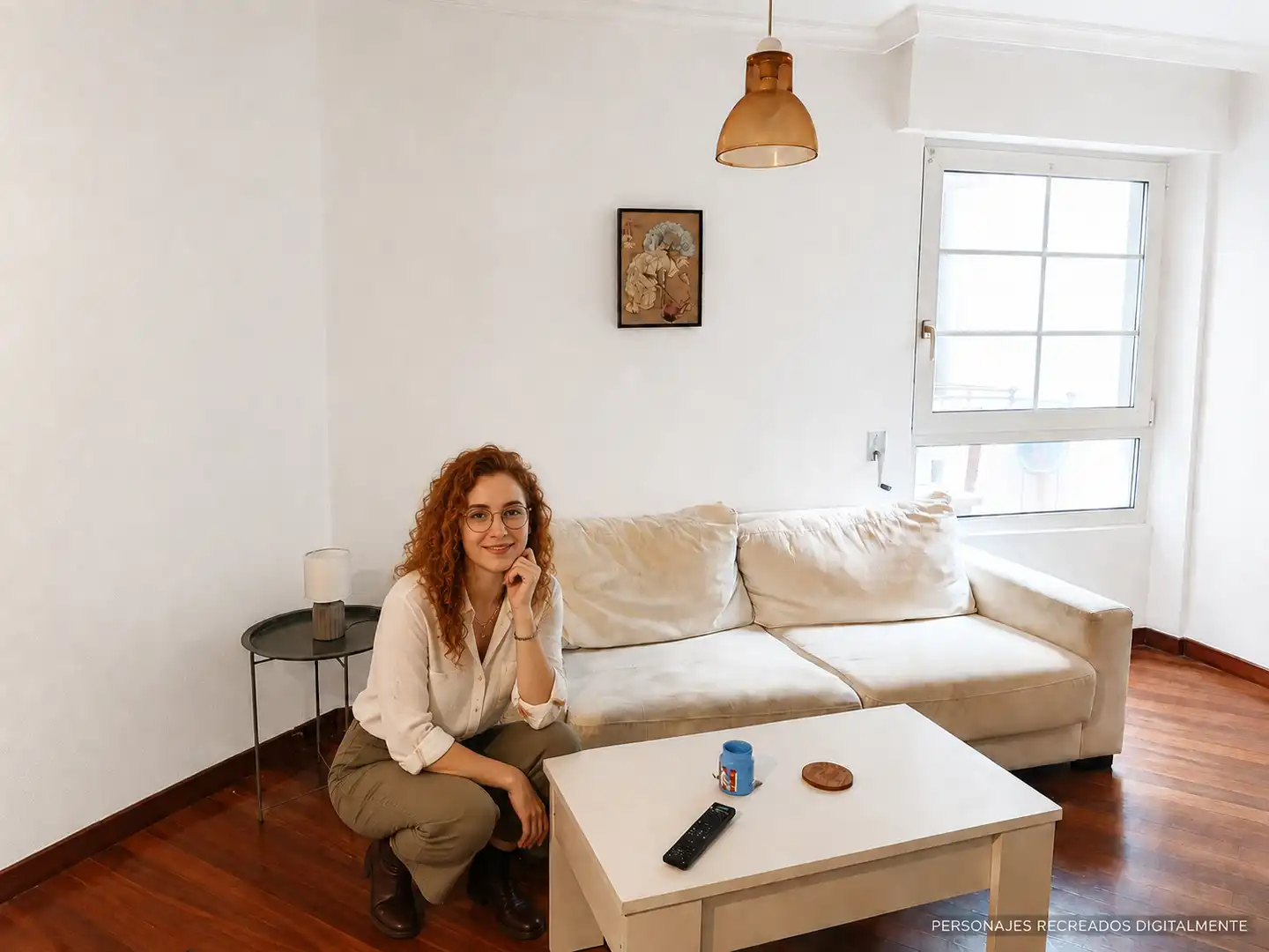 Wohnzimmer von Wohnung zur Miete in Santander mit Möbliert und Ofen