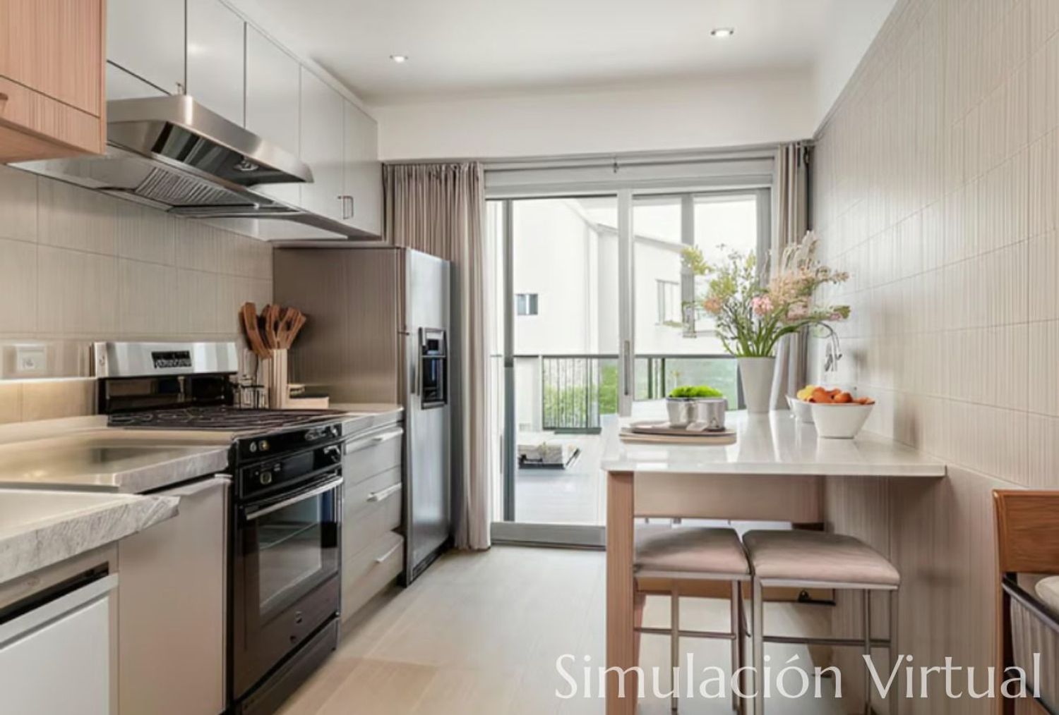Kitchen of Flat for sale in Gijón   with Heating, Terrace and Swimming Pool