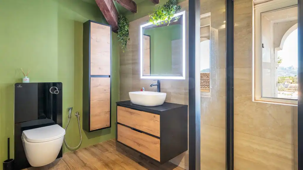Baño de Finca rústica en venta en  Palma de Mallorca con Aire acondicionado, Jardín privado y Terraza