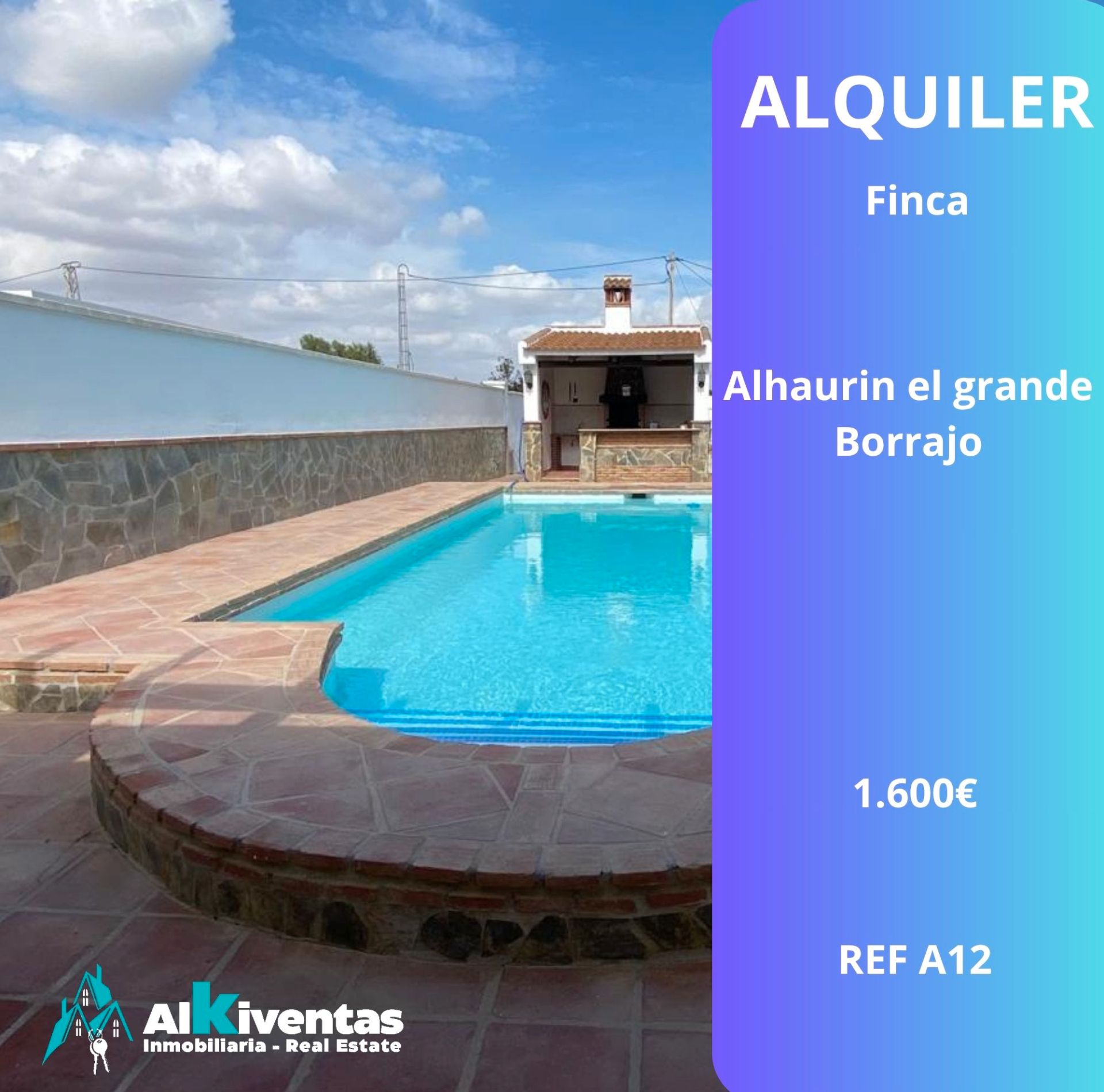 Piscina de Finca rústica de alquiler en Cártama con Amueblado y Se aceptan mascotas