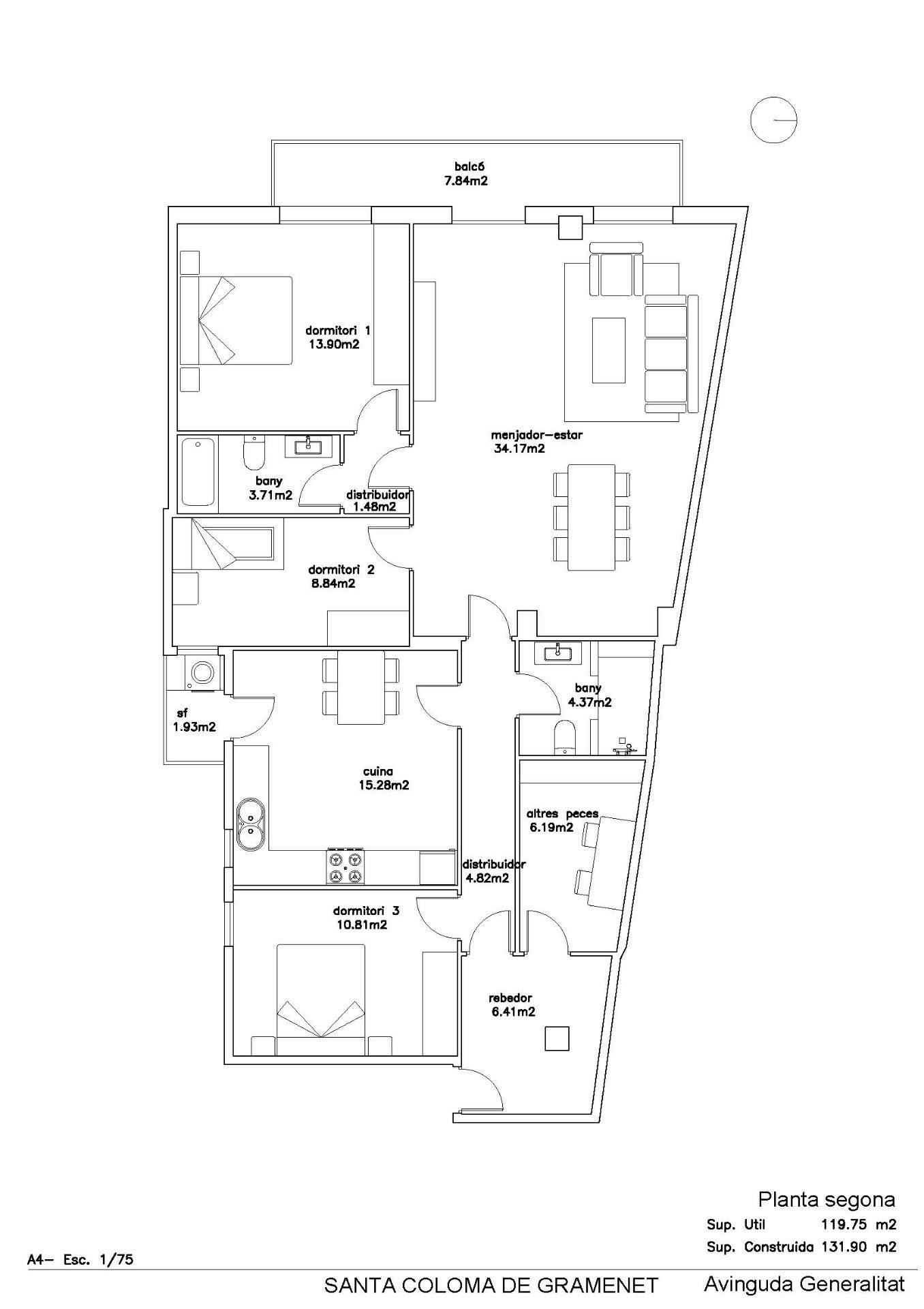 Flat for sale in Santa Coloma de Gramenet  with Air Conditioner, Storage room and Balcony