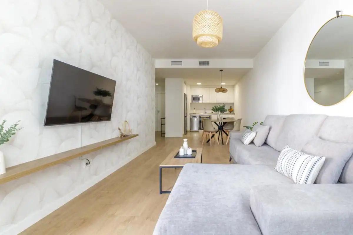 Sala de estar de Apartamento de alquiler en Málaga Capital con Aire acondicionado, Amueblado y Horno