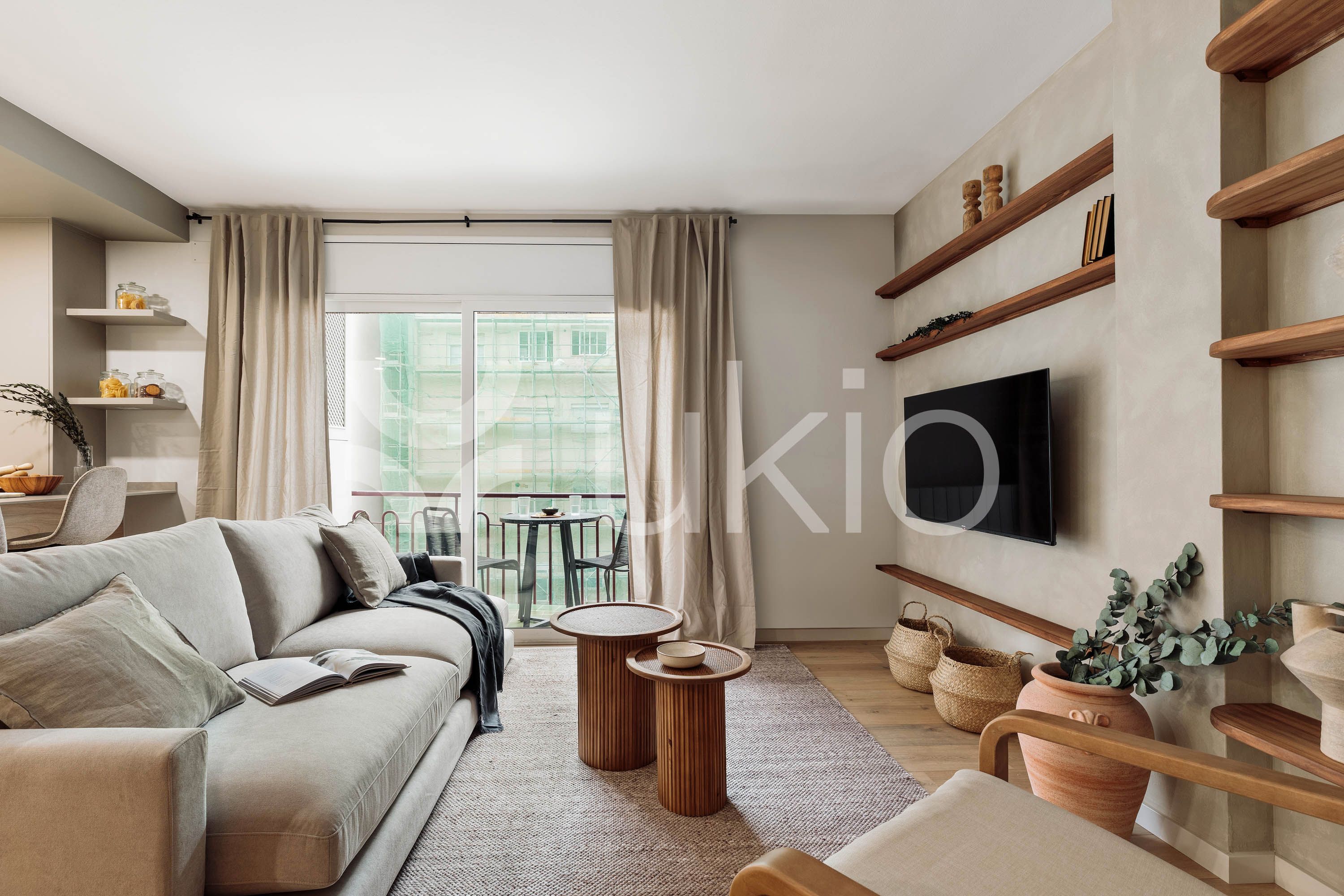Sala d'estar de Apartament de lloguer en  Barcelona Capital amb Aire condicionat, Calefacció i Terrassa