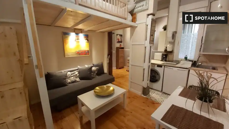 Living room of Study for share in Madrid  with Air Conditioner, Heating and Terrace