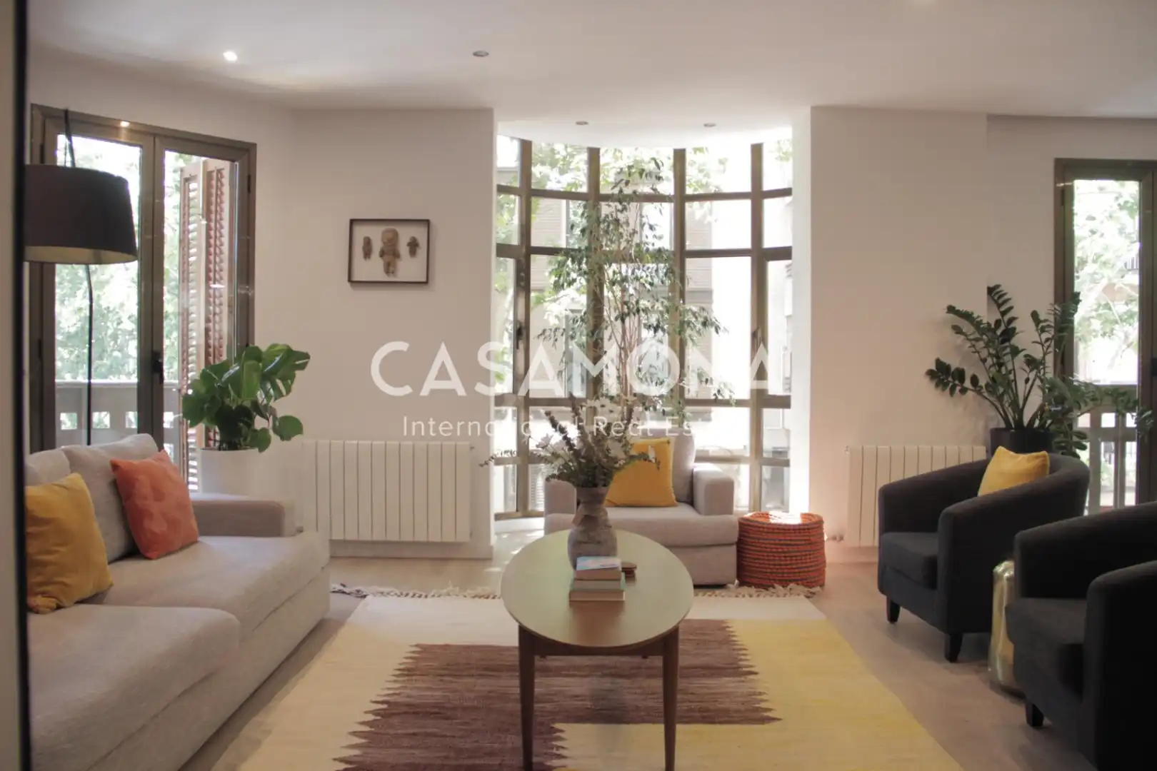 Sala de estar de Apartamento de alquiler en Barcelona con Aire acondicionado, Calefacción y Terraza