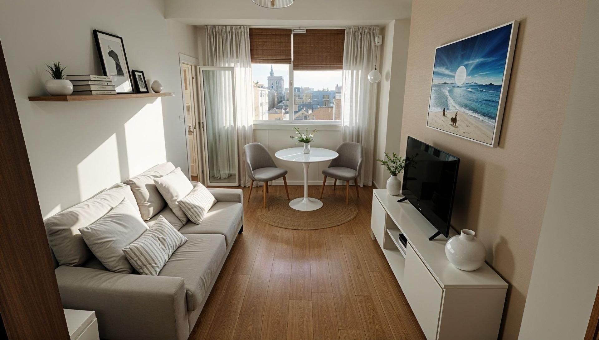 Living room of Flat for sale in  Barcelona Capital  with Parquet flooring, Terrace and Balcony