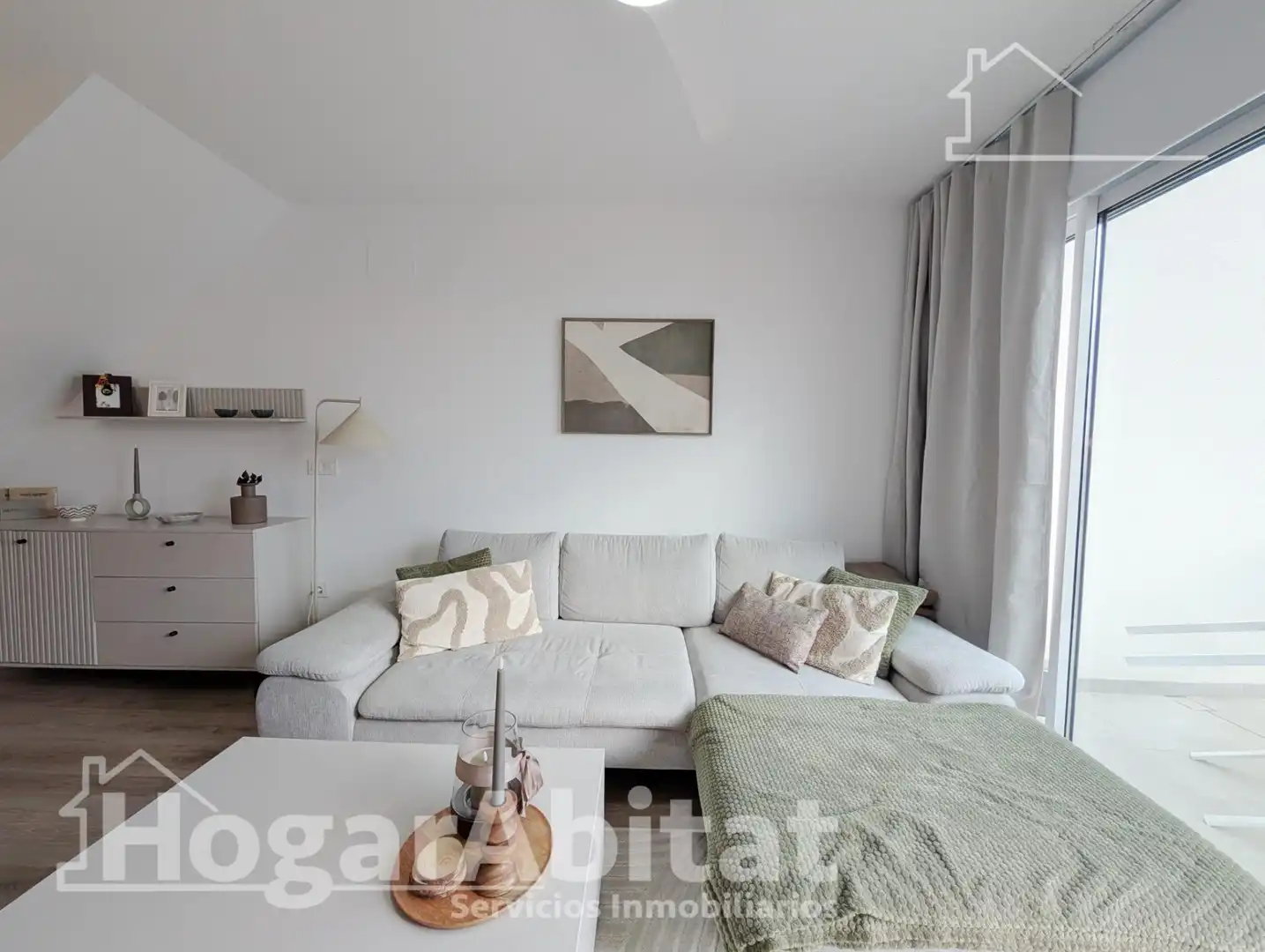 Sala de estar de Ático en venta en Santa Pola con Aire acondicionado, Parquet y Terraza