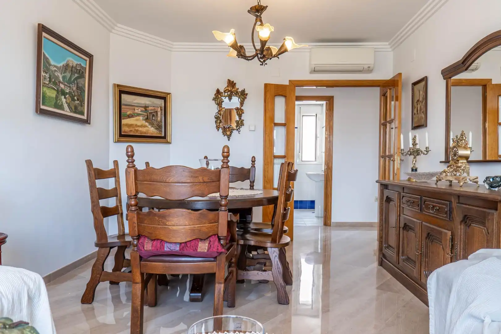 Dining room of Flat for sale in Granada  with Air Conditioner, Furnished and Balcony