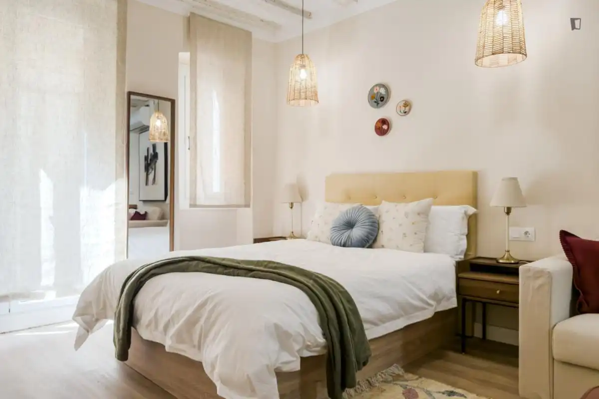 Habitación de Estudio de alquiler en Barcelona con Aire acondicionado, Calefacción y Amueblado