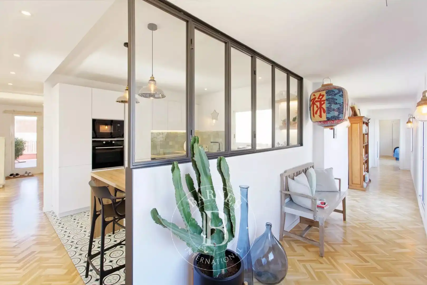 Küche von Dachboden zum Verkauf in Barcelona mit Klimaanlage, Heizung und Terrasse