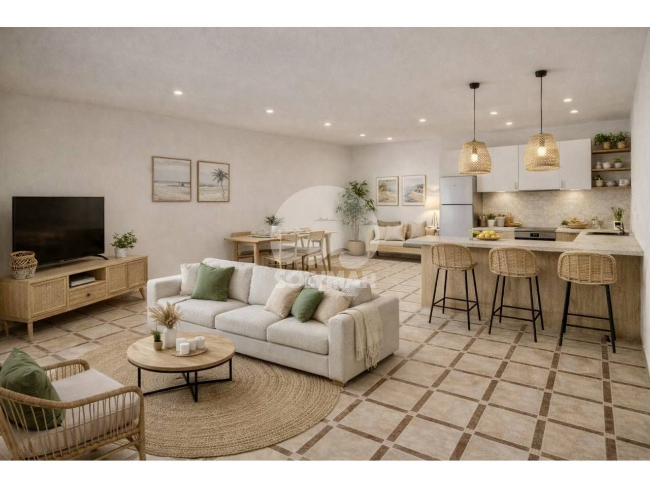 Living room of Single-family semi-detached for sale in Vélez-Málaga